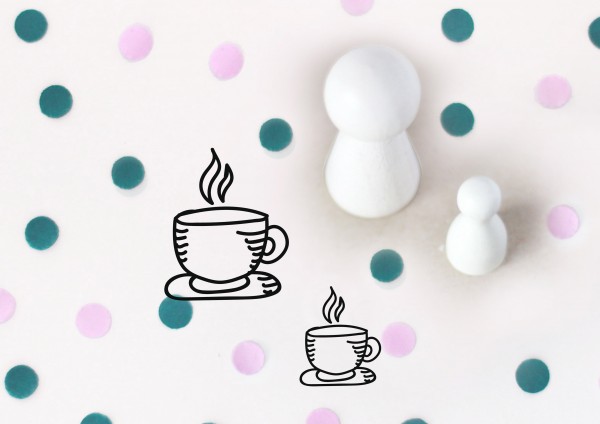 Kleiner Stempel mit Motiv: Kaffeetasse, Teetasse