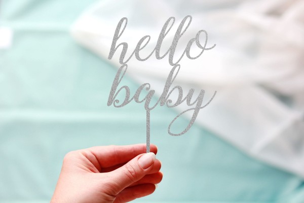 Cake topper Hello Baby in many colors