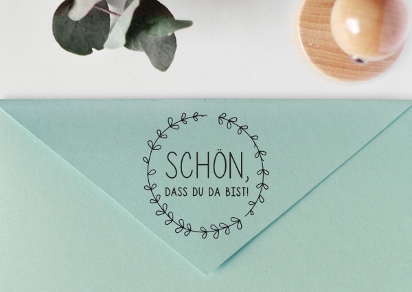 Stempel Blumenkranz: Schön dass du da bist