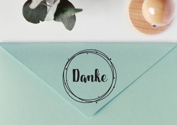 Stempel mit Spruch: Danke