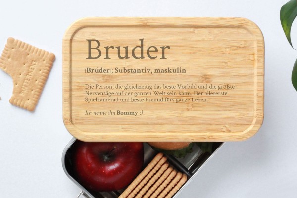 Brotdose für Bruder Definition Geschenk Lunchbox
