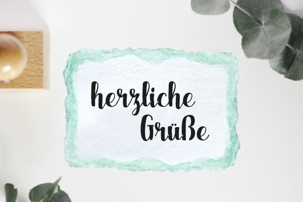 Textstempel: Herzliche Grüße