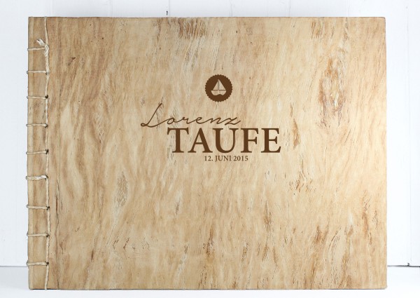 Gästebuch "Zur Taufe" - Fotobuch Holz XL