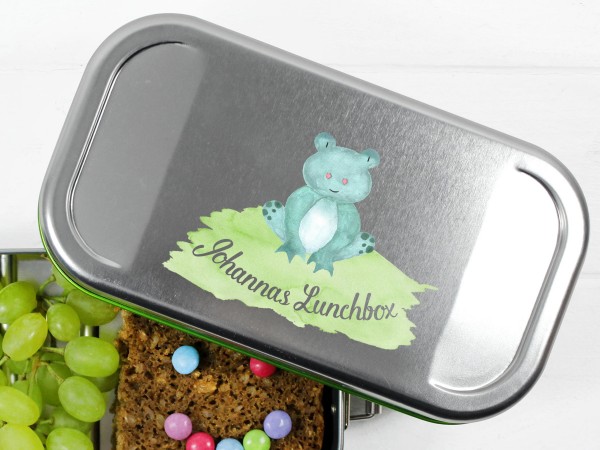 Brotdose Lunchbox mit Name und Frosch