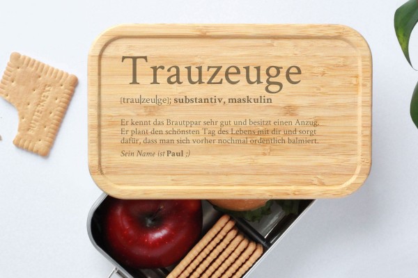 Brotdose für Trauzeuge Definition Geschenk Lunchbox