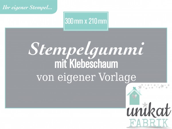 A4 Logostempel Format 300 x 210 mm - ohne Griff eigenes Design