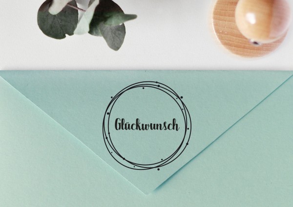 Stempel mit Spruch: Glückwunsch